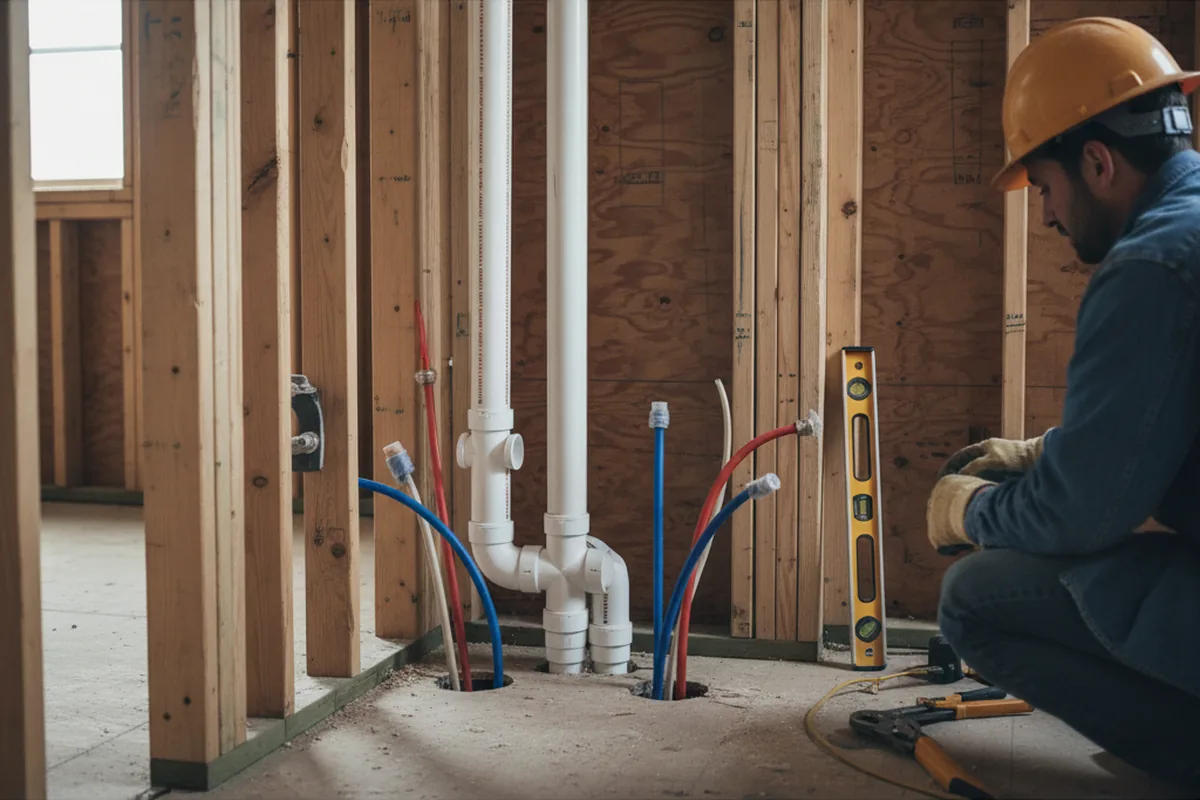 Drain and supply rough-in during Leak Detection in Mc Calla